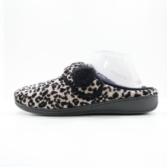 Vionic Emily Cheetah Print Fleece Clog Slippers - 9 - Picture 1 of 7